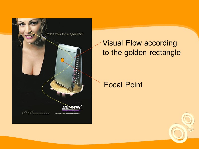 Visual Flow according to the golden rectangle Focal Point